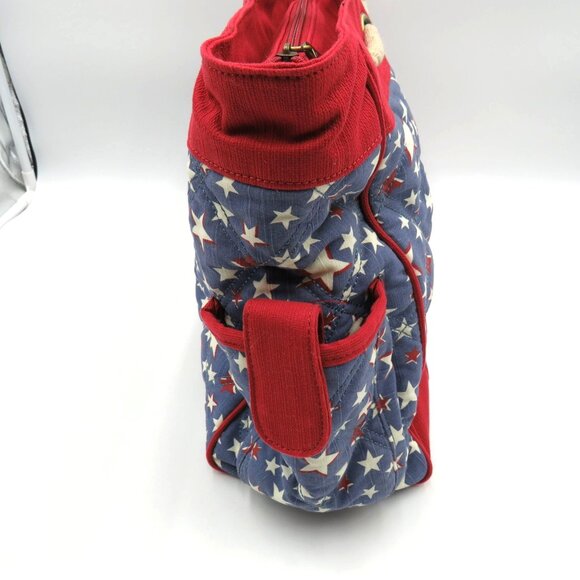 Longaberger Tote Bag Large Americana Rope Handles Quilted Red Blue Patriotic - Picture 7 of 14
